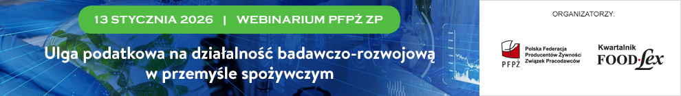 Webinarium PFP ZP pt.: Ulga podatkowa na dziaalno badawczo-rozwojow w przemyle spoywczym, 13.01.2026 r.